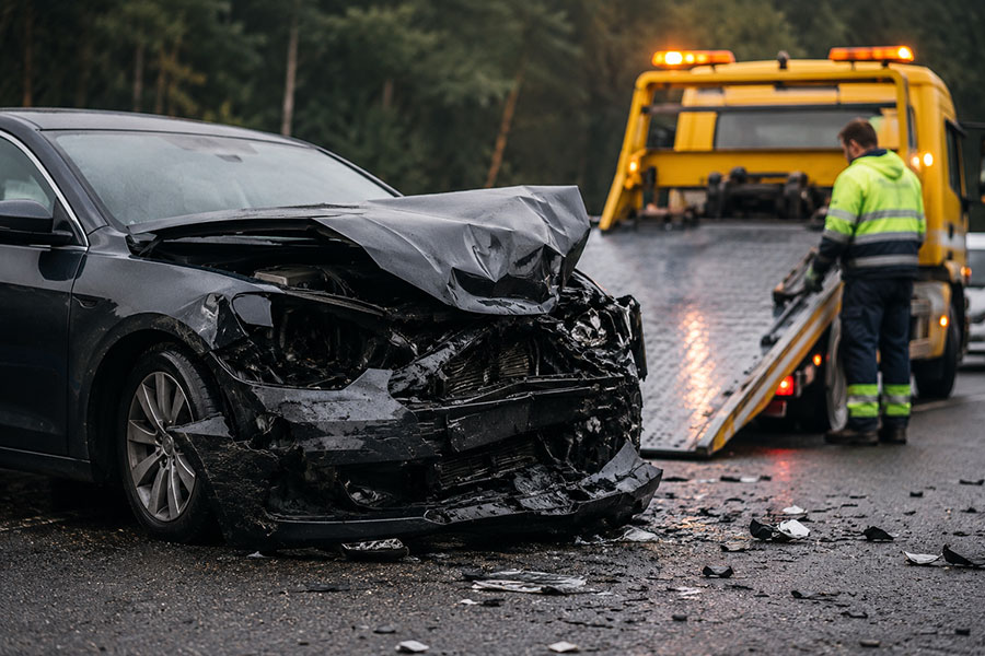 Unfallfahrzeug nach Verkehrsunfall