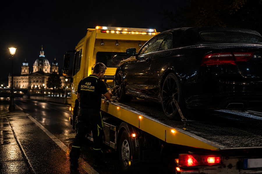 Abschleppdienst auf der A10 Berliner Ring