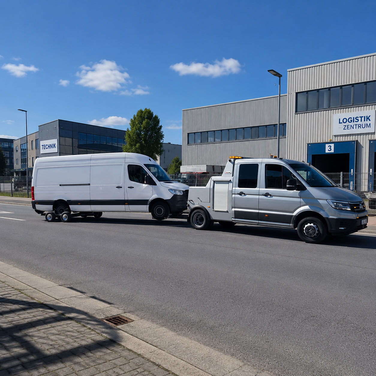 Fahrzeugbergung auf einer Betriebsfläche