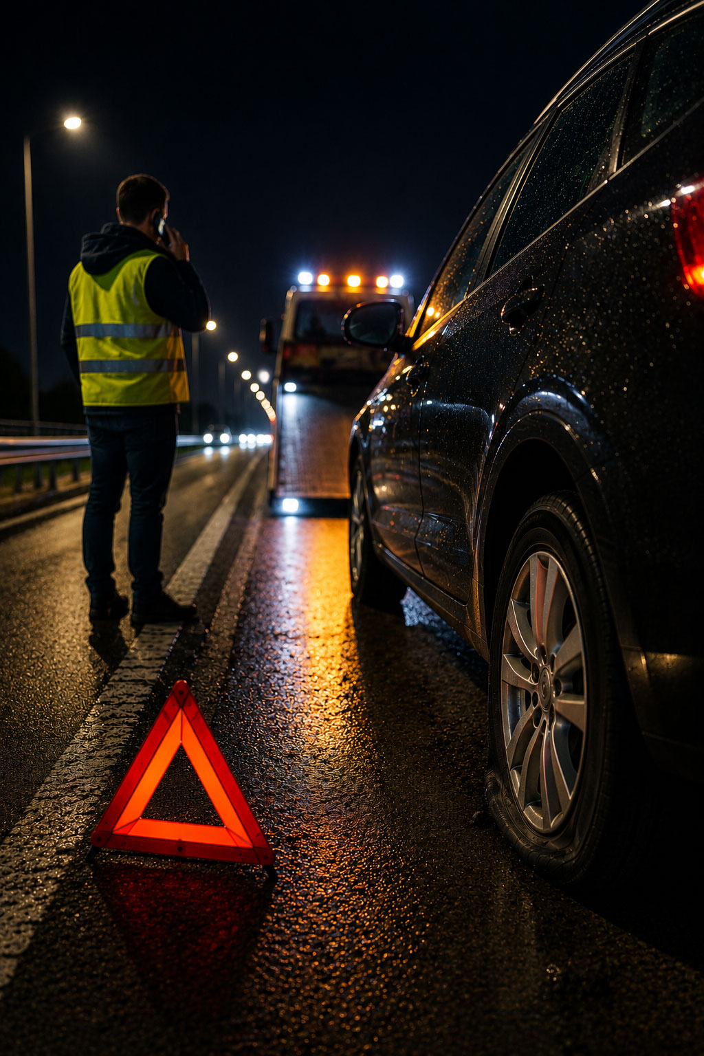 Werkstatttransport bei Reifenpanne