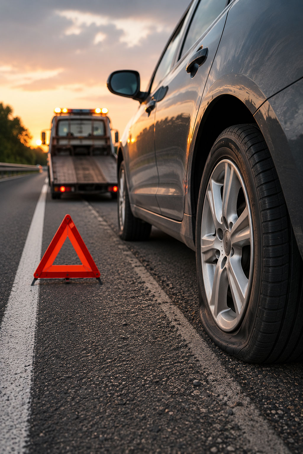 Pannenhilfe bei Reifenplatzer auf der Autobahn A24