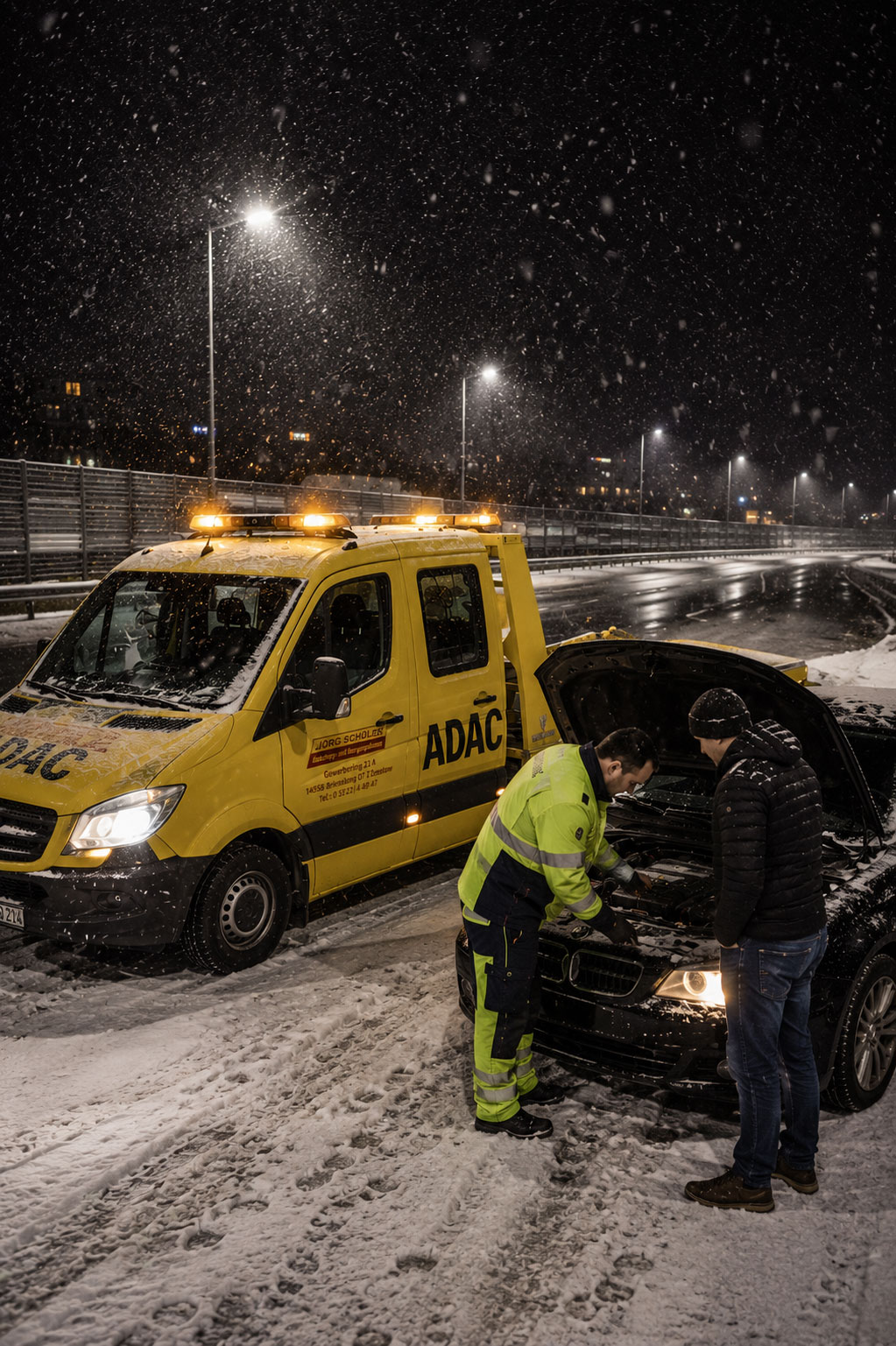 Abschleppwagen führt Werkstatttransport nach technischem Defekt durch